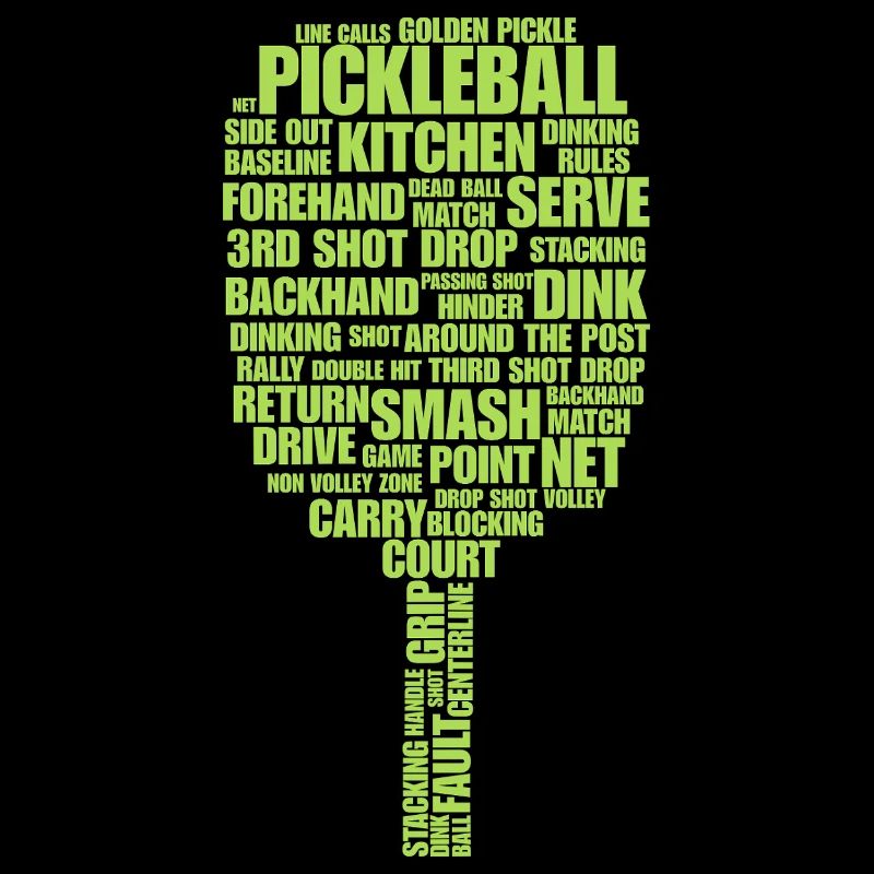 Pickleball Terms Word Art - Paddle Typography