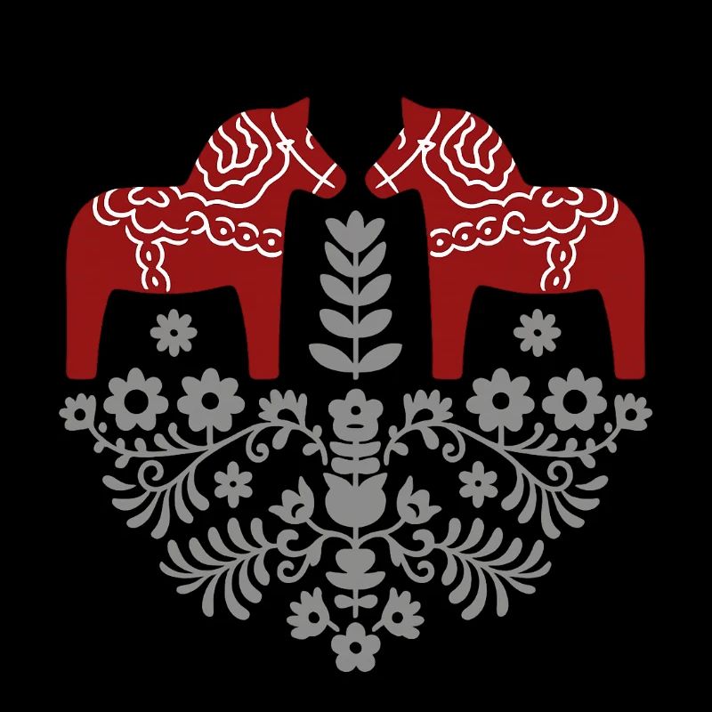Dala Pferd – Skandinavische Folklore in Grau