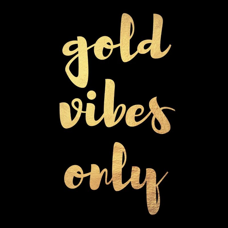 Gold Vibes Only Yoga Décoration cool Citations