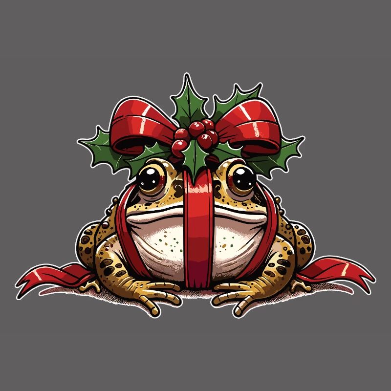 Mistle-Toad Funny Christmas Toad Frog
