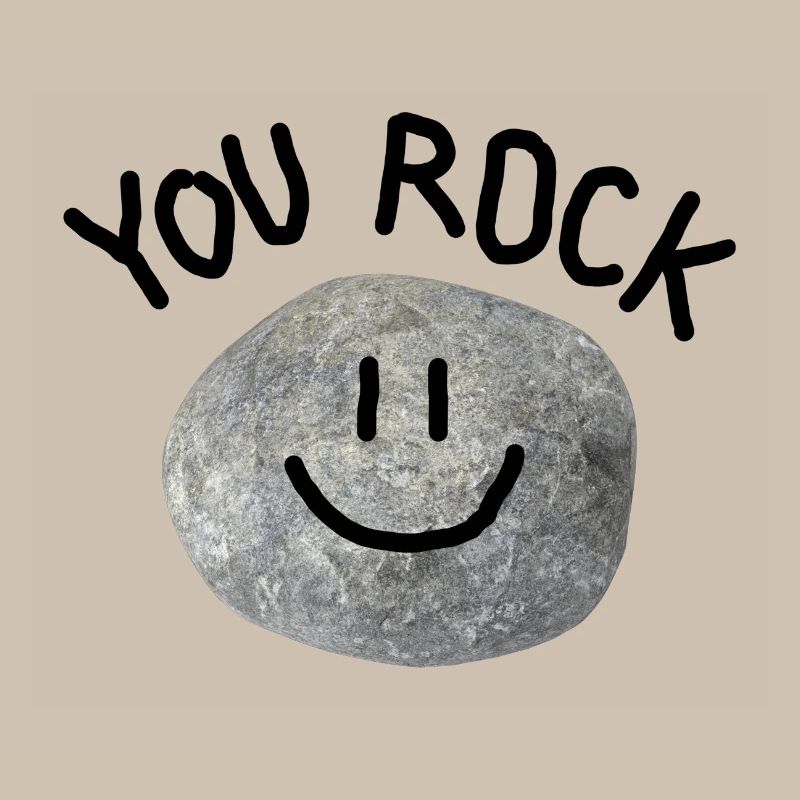 You Rock Minimal Pun Statement Smile Stone