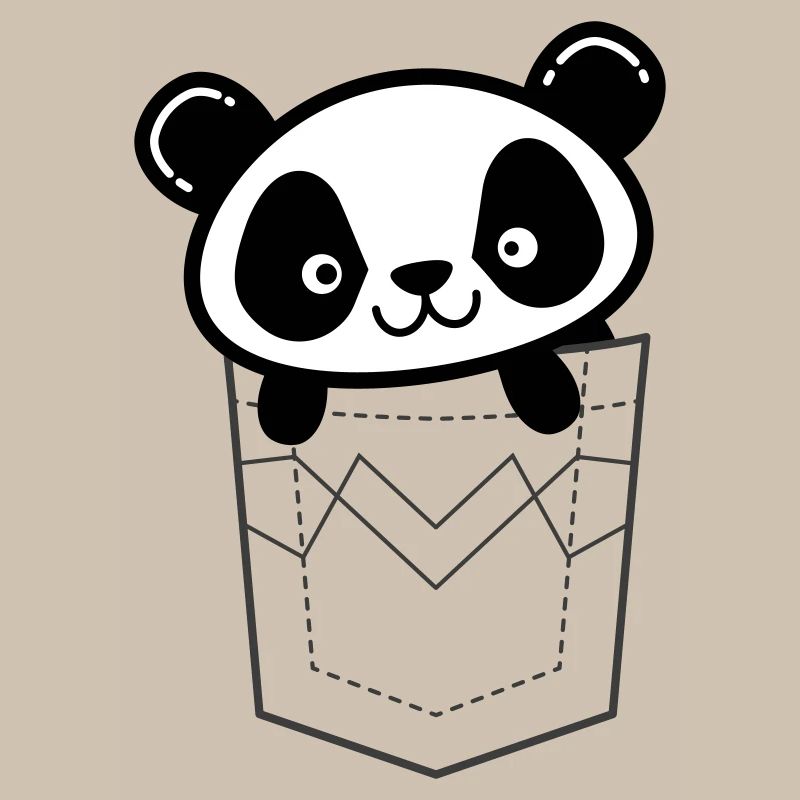 Panda lugt aus der Tasche