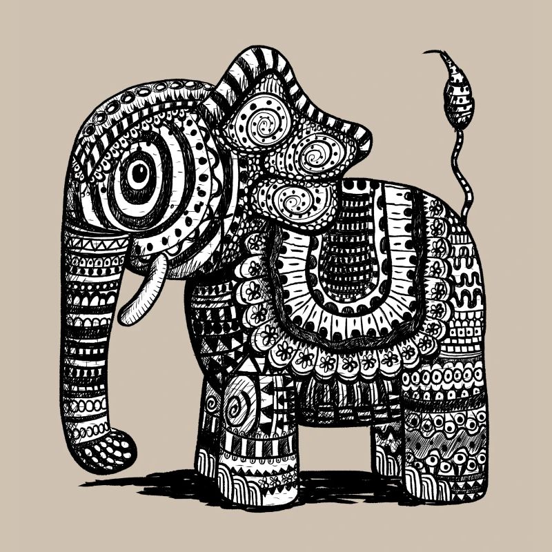 Power Elephant With Pattern I India I Gift Ethno