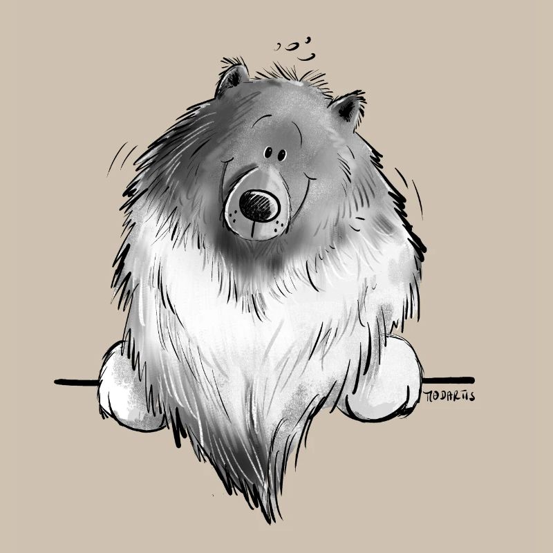 Cadeau drôle de chien de bande dessinée Wolfsspitz I