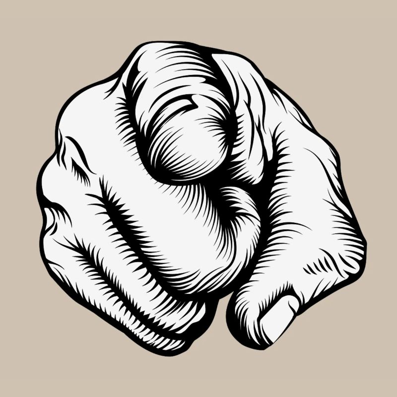 Index finger points at you