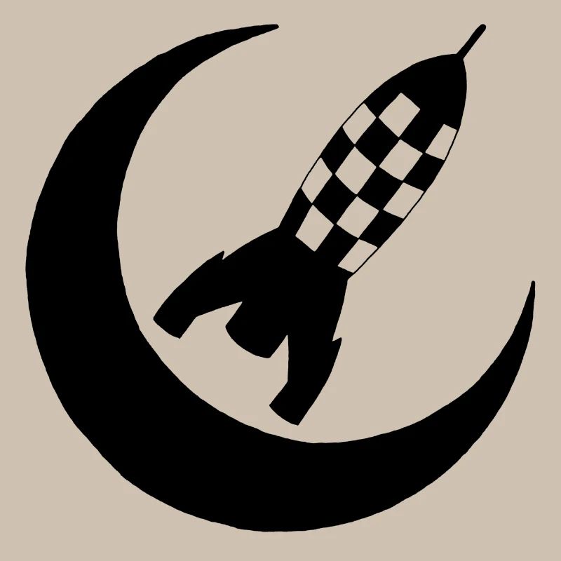 Fusée noire et demi-lune