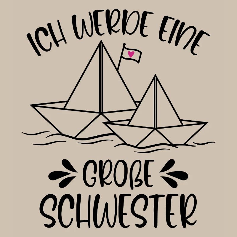 Papierschiff Schiff Ich werde eine große Schwester