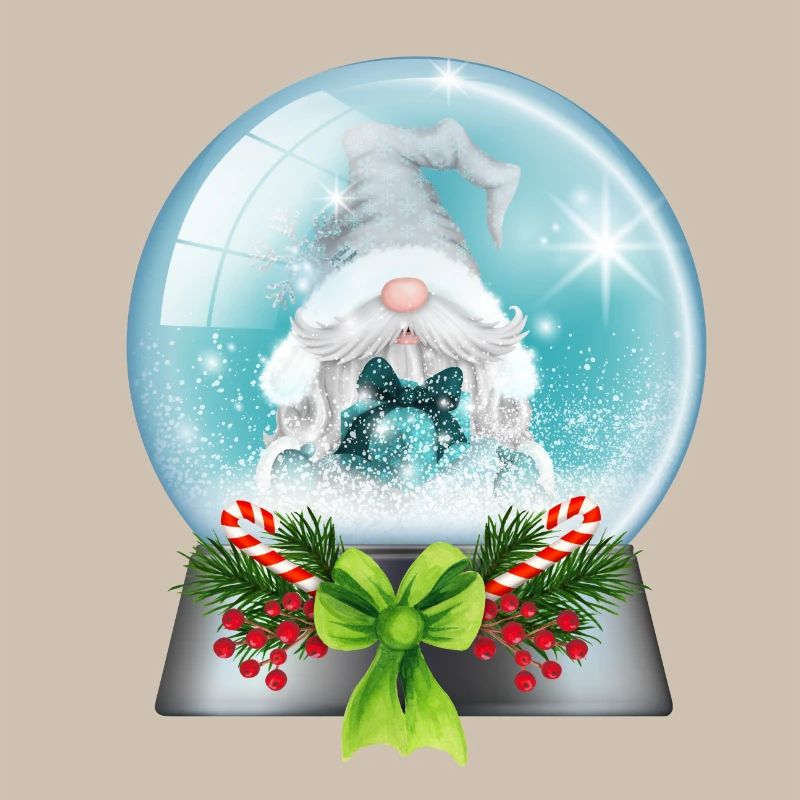 Snow Globe Santa with Candy Canes