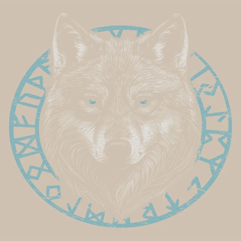 Wikinger Wolf mit Runen