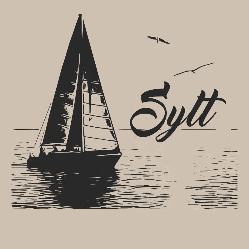 Sylt Segelboot und 2 Möwen