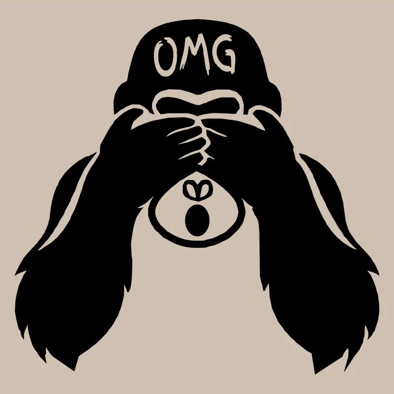 Witziger Affe Hände vorm Gesicht - Gorilla OMG2