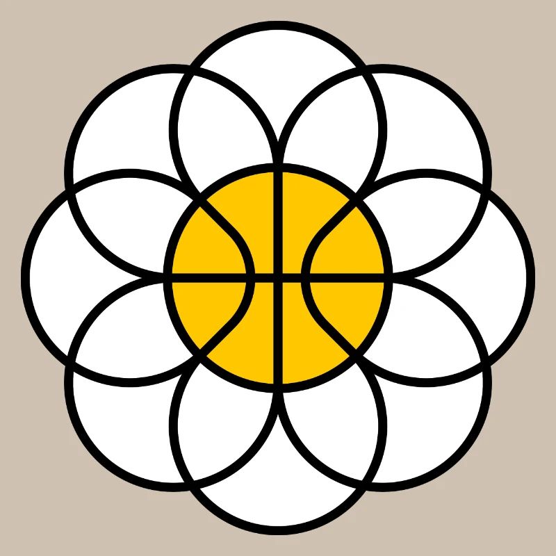 Basketball-Gänseblümchen-Blumen-Mandala