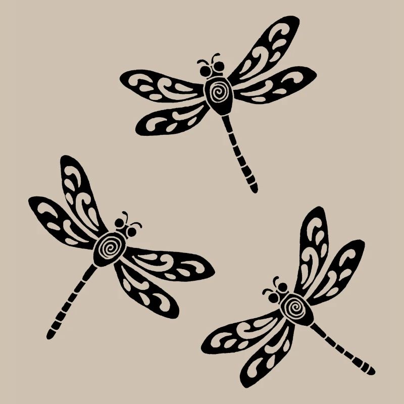 Trio schwarzer Libellen