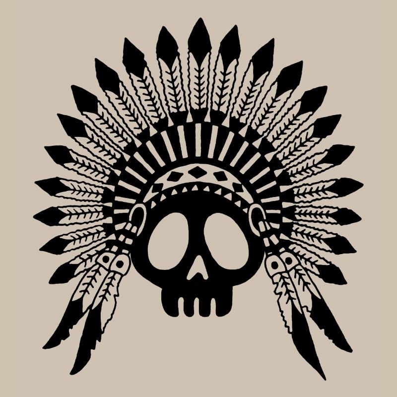 Schwarzer Indianerhäuptling Schädel