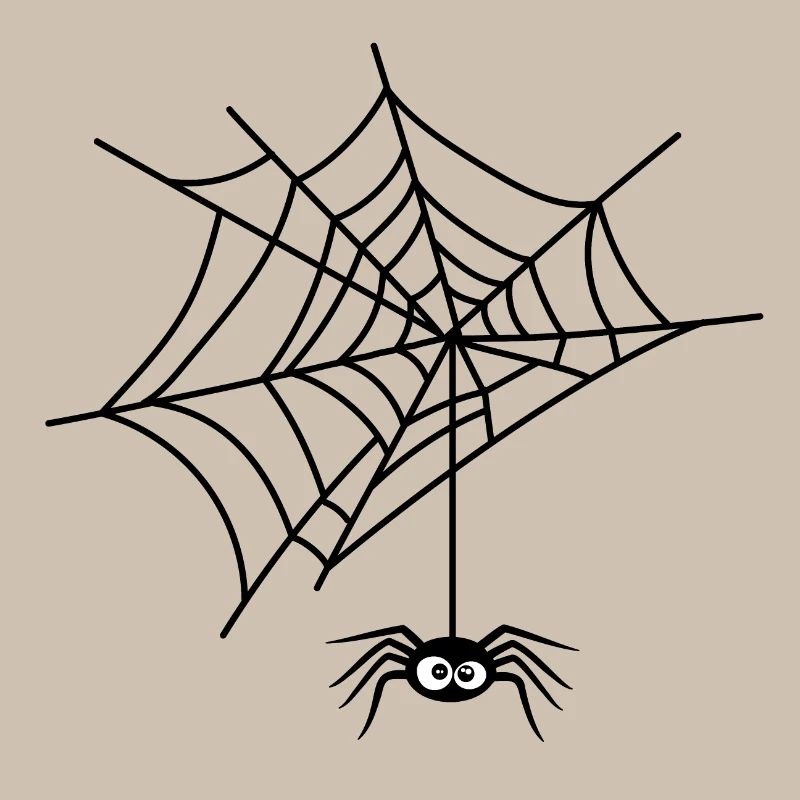 Halloween funny spider hanging from its web
