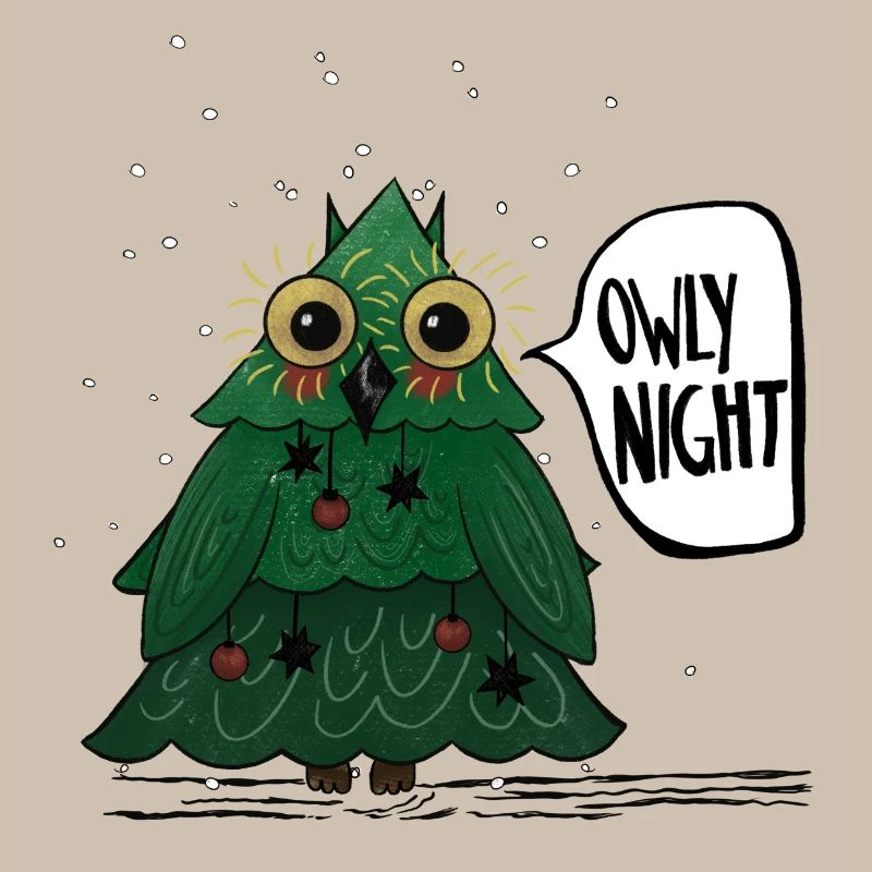 Owly Christmas Night Weihnachtsbaum Eule