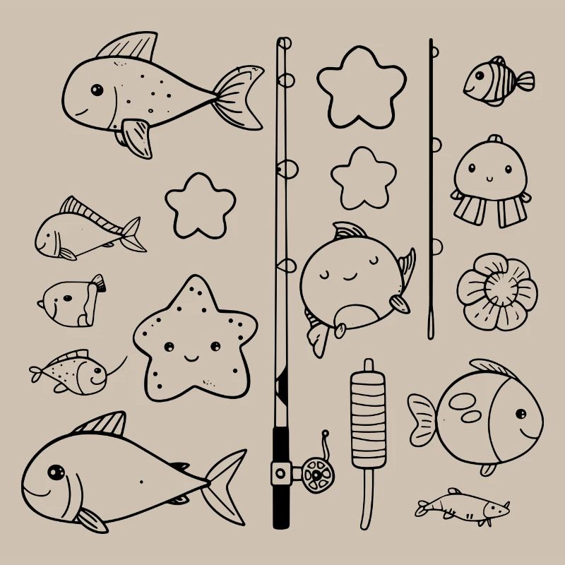 Fishing Comic Style