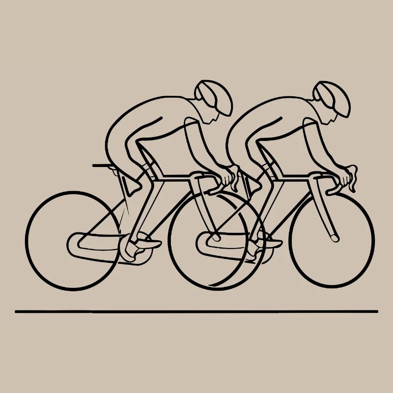 Cyclist Line Drawing