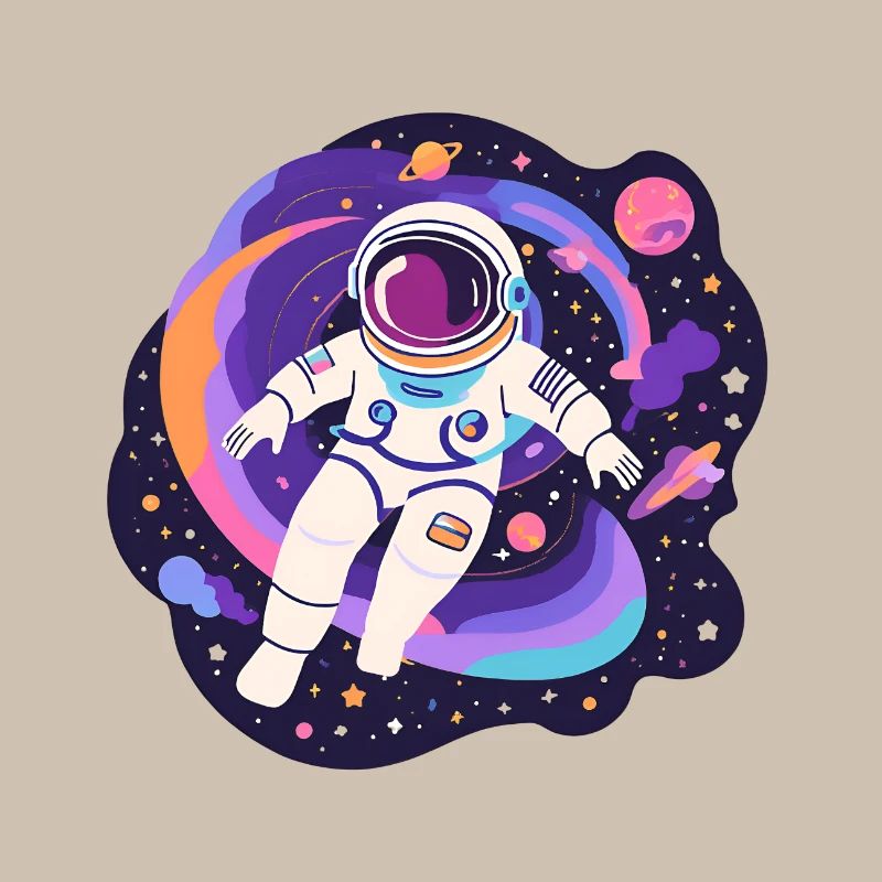 Space Rainbow Astronaut