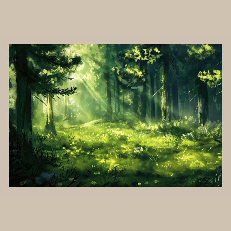 Waldlandschaft Illustration Poster