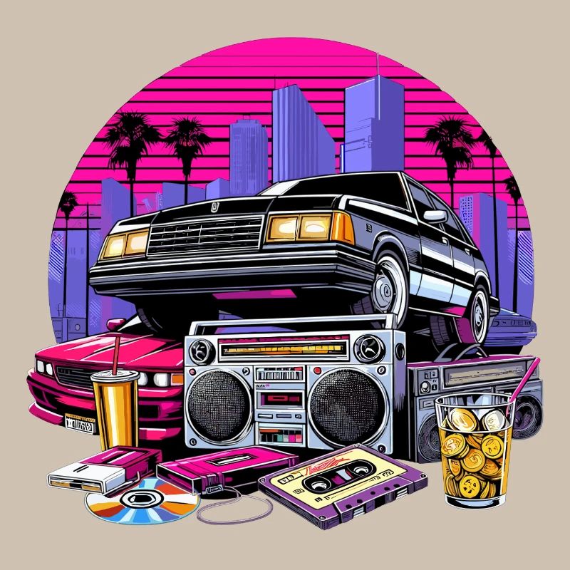 Compact Cassette Ghetto Blaster 90s Retro Gift