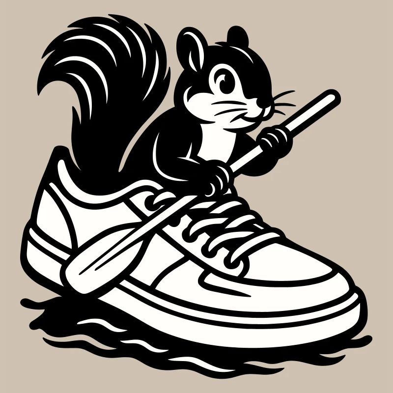 Écureuil en baskets !