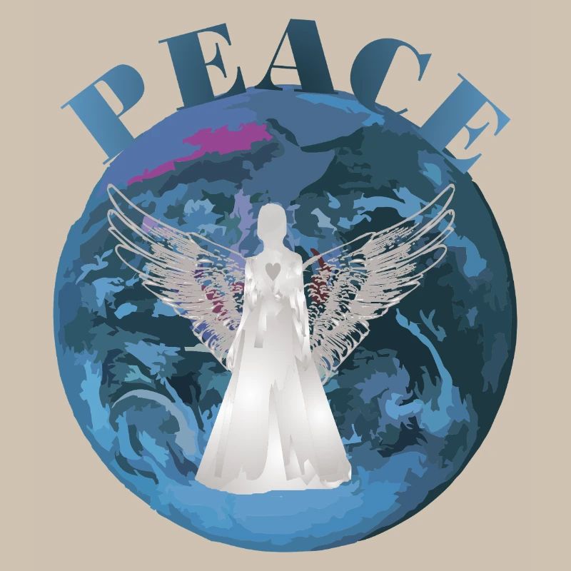 Erde Peace mit Engel Schutz