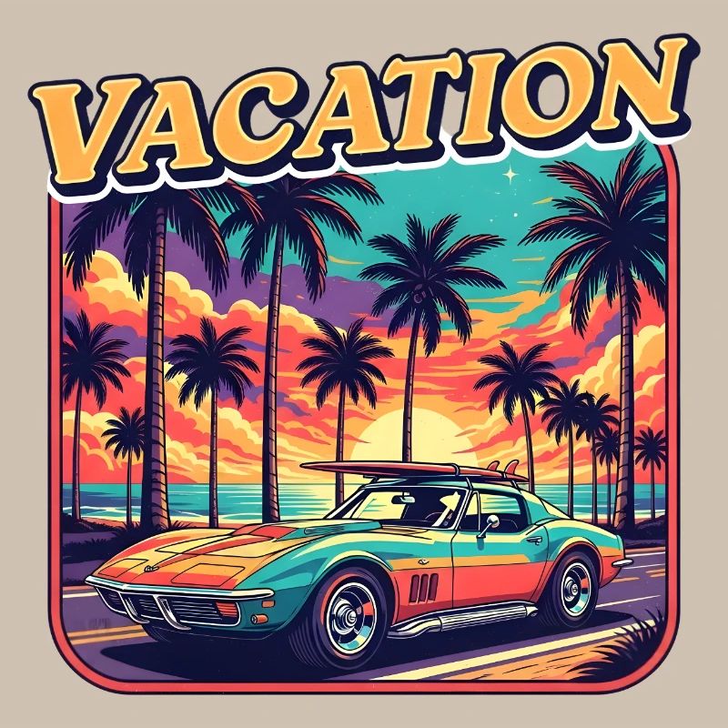Classic Car at Sunset