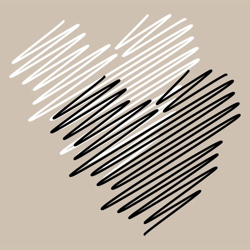 Two Hearts Scribble