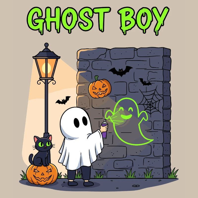 Ghost Boy Halloween Graffiti
