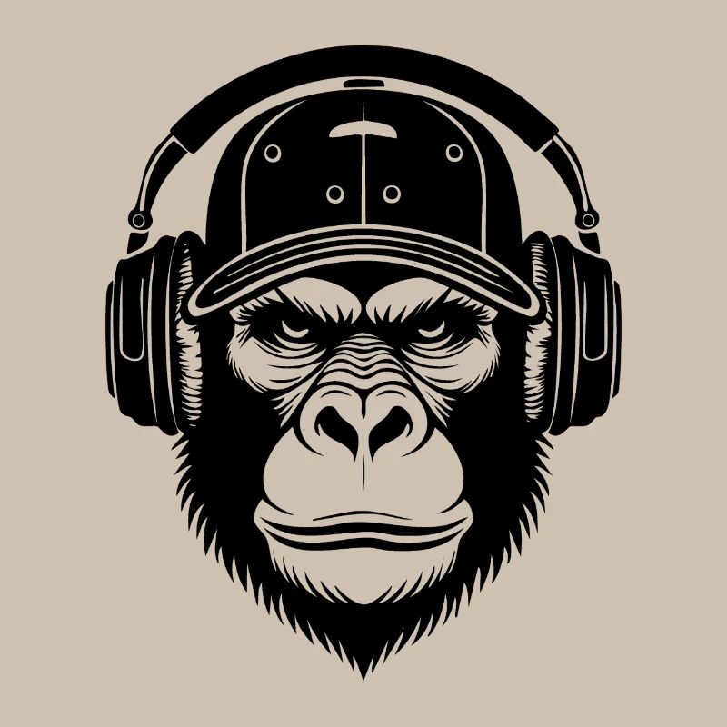 Monkey Head DJ Shirt – Turntable Scratch Look