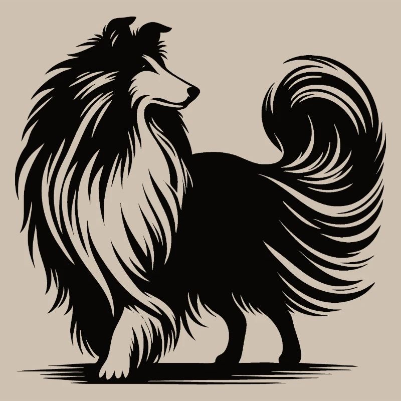 Conception de silhouette de colley cool