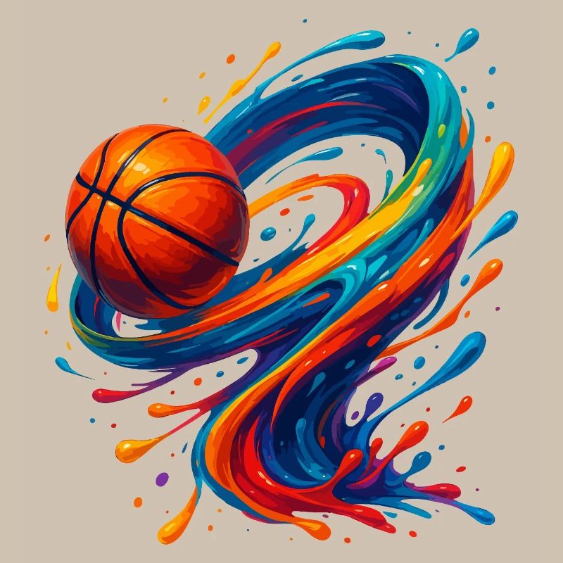 Vibrant Orbit Basketball Splash