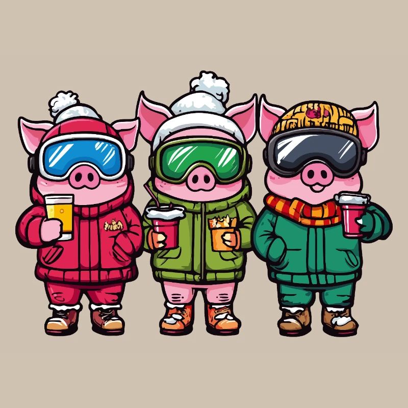 Ski Team Piglets