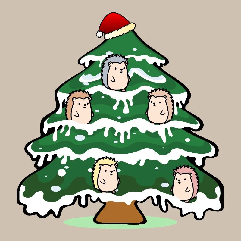Sapin de Noël drôle Hérisson de Noël