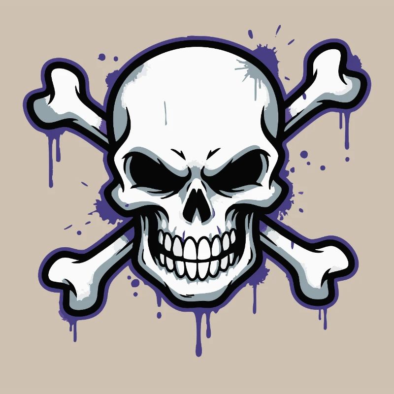Düsterer Skull mit Knochen