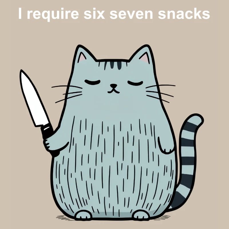 6-7 Internet Meme 6 7 Snack Cat