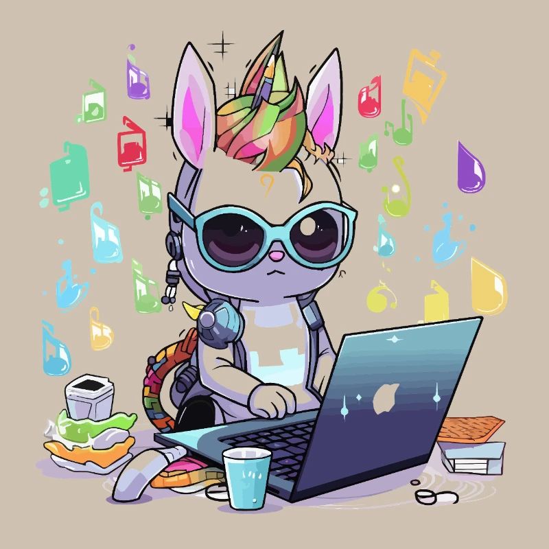 Unicorn tech gamer in creative studio