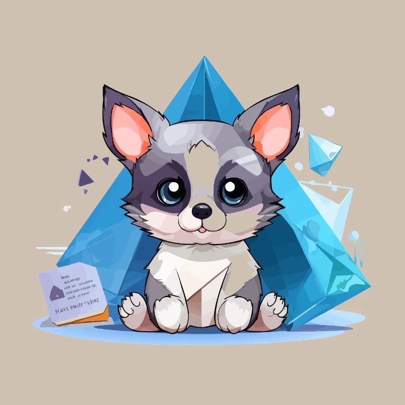 Chiot en Cristal dans le style Glace