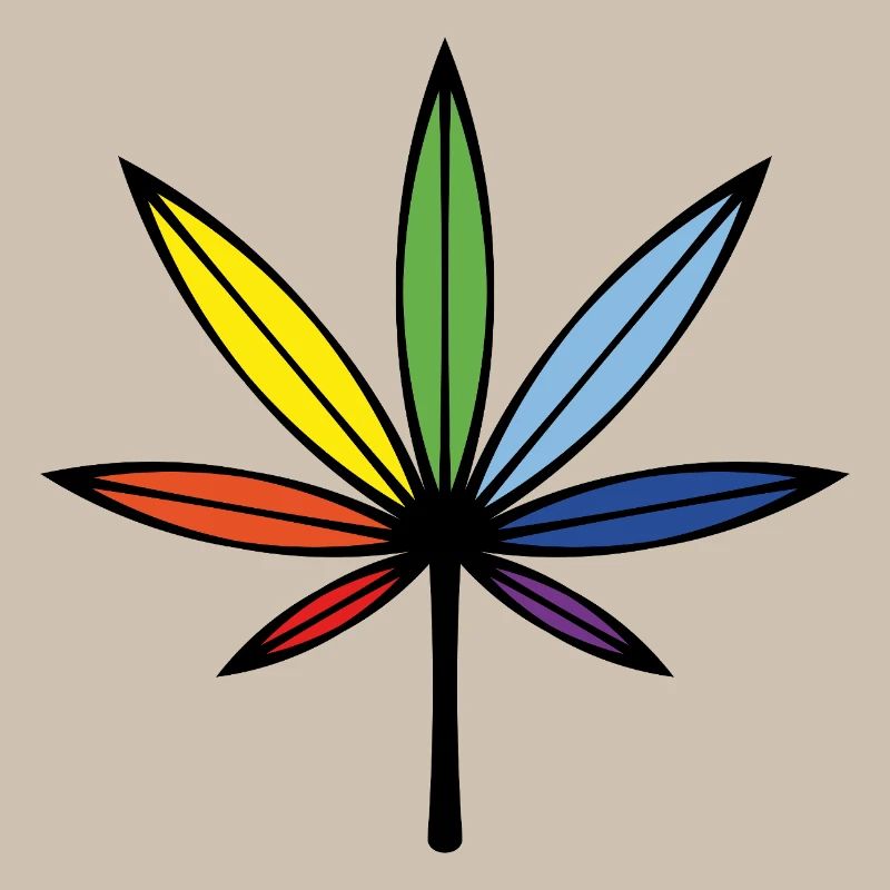 Cannabis / Marijuana / Hemp (Outline / Rainbow)