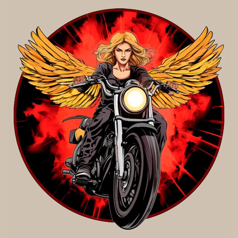 Engel Motorradfahrer / Motorrad Engel