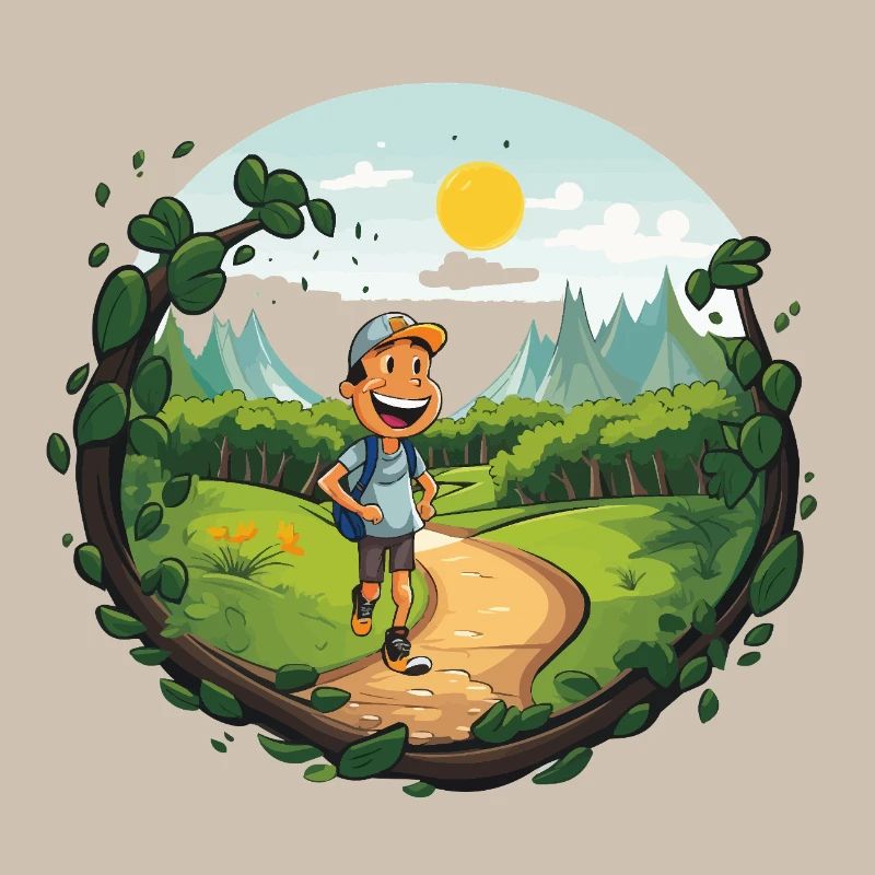 Wanderer am Waldpfad