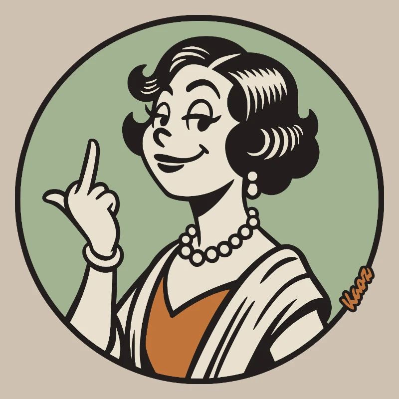 Retro Diva mit Mittelfinger