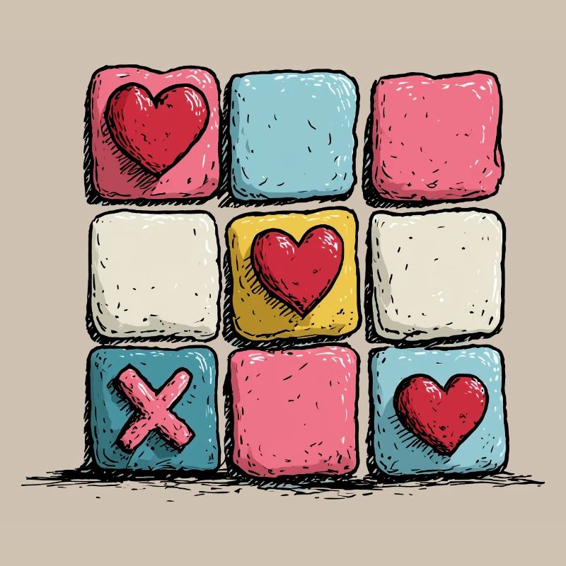 Heart XOXO PopArt Pattern