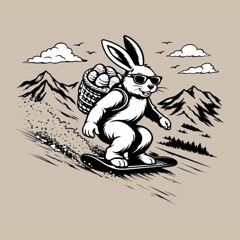 Snowboard Bunny Easter Bunny Cool Easter Vibes