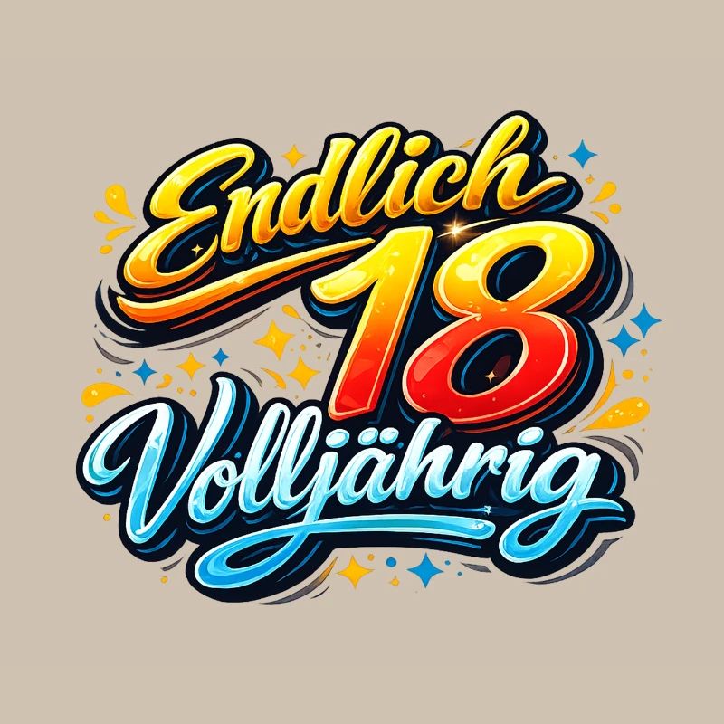 Endlich 18 Volljährig Neon Script