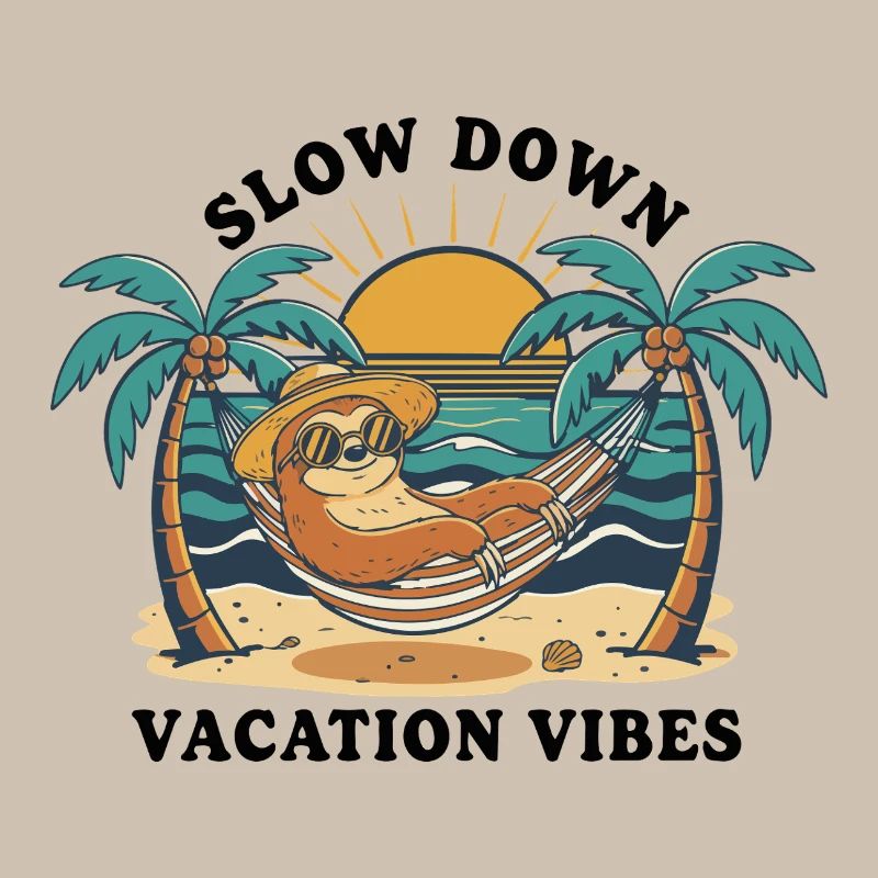 Sloth Sloth Hammock Slow Down Vacation Vibes