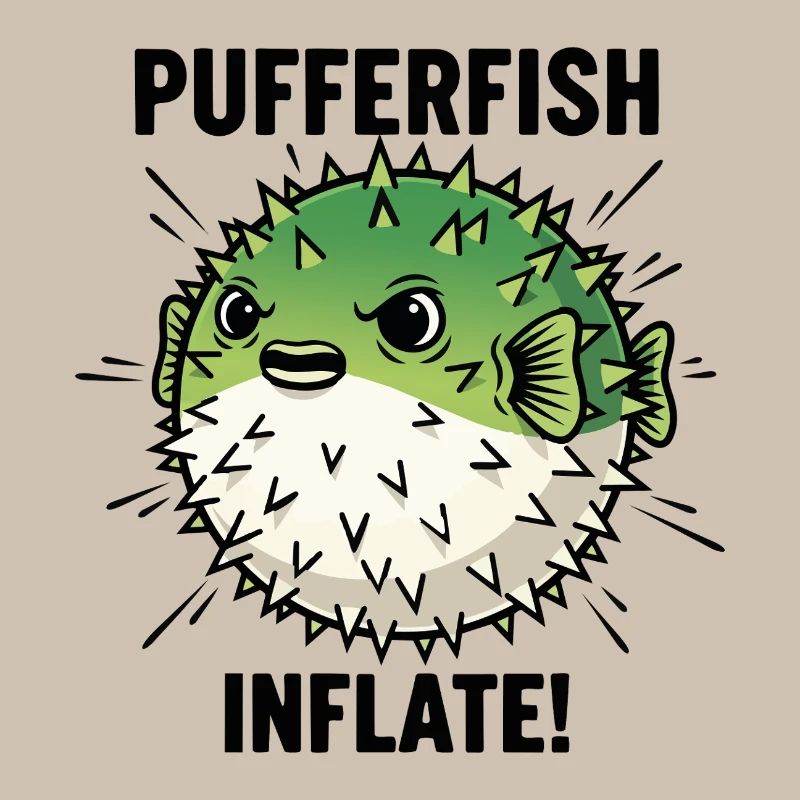 Poisson Globe Danger Inflate Pufferfish Noir