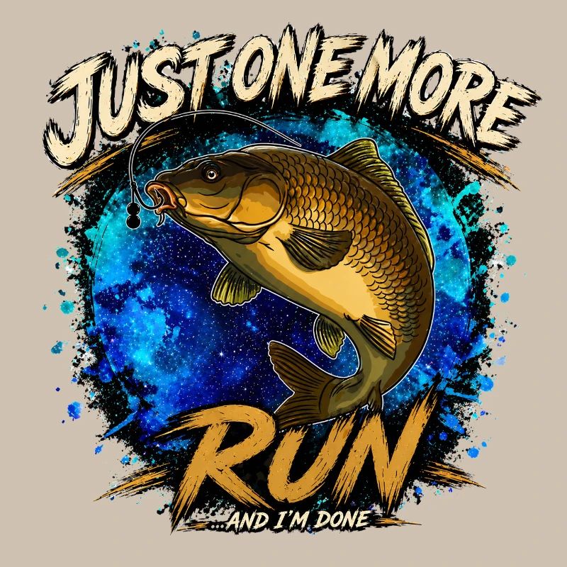 Nur noch eine Runde – lustiges Karpfenfischen-Design