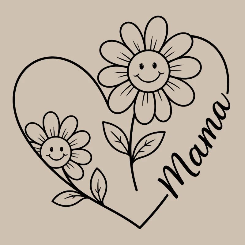 Mama Blumen Line-Art